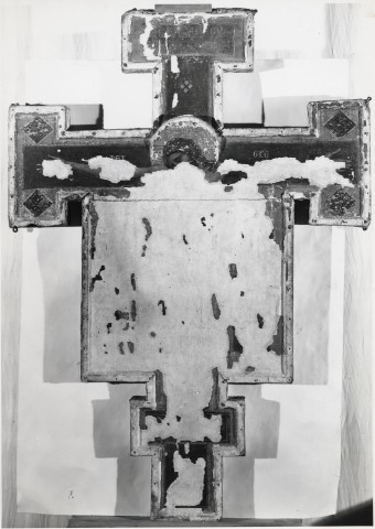 Anonimo — Maestro dei crocifissi francescani - sec. XIII - Assisi, Museo: croce processionale — insieme, retro